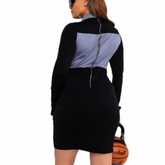 2X Plus Size Bodycon Barcode Cut Out Mini Dress - Picture 5 of 7